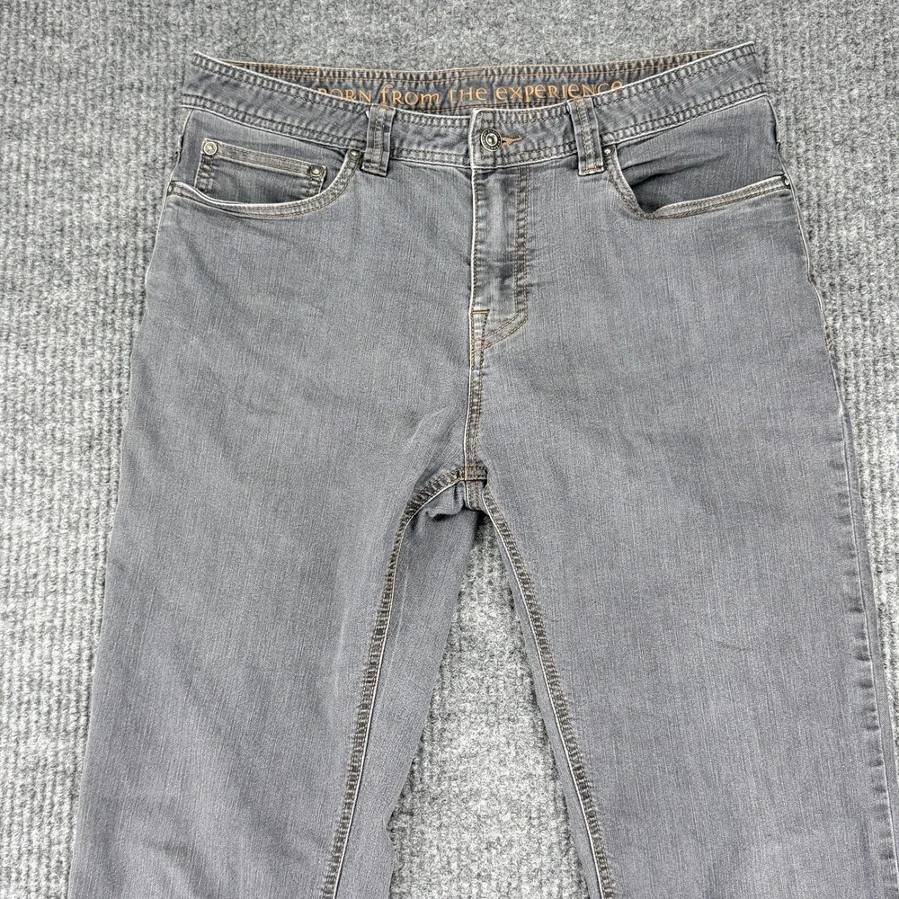 PrAna Slim Fit Jeans Mens 33x36 Gray Medium Wash Slim Straight Stretch Denim
